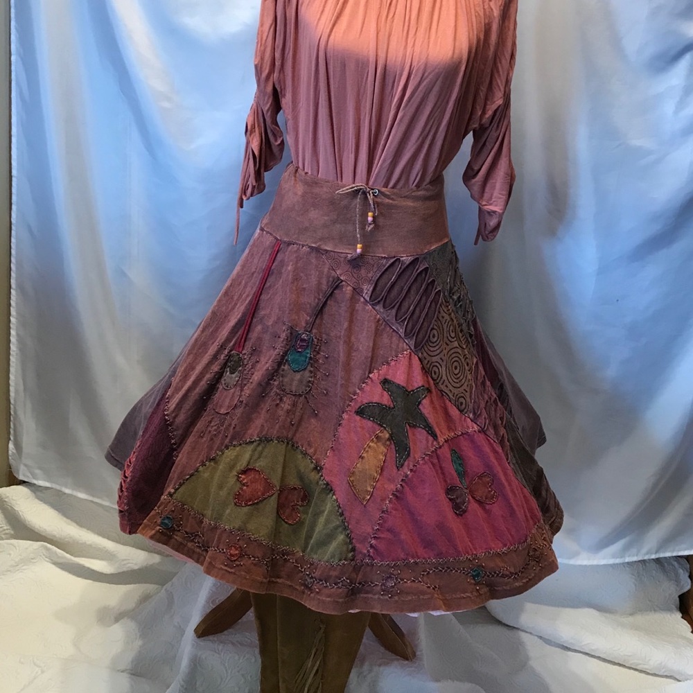 Boho cotton boutique skirt